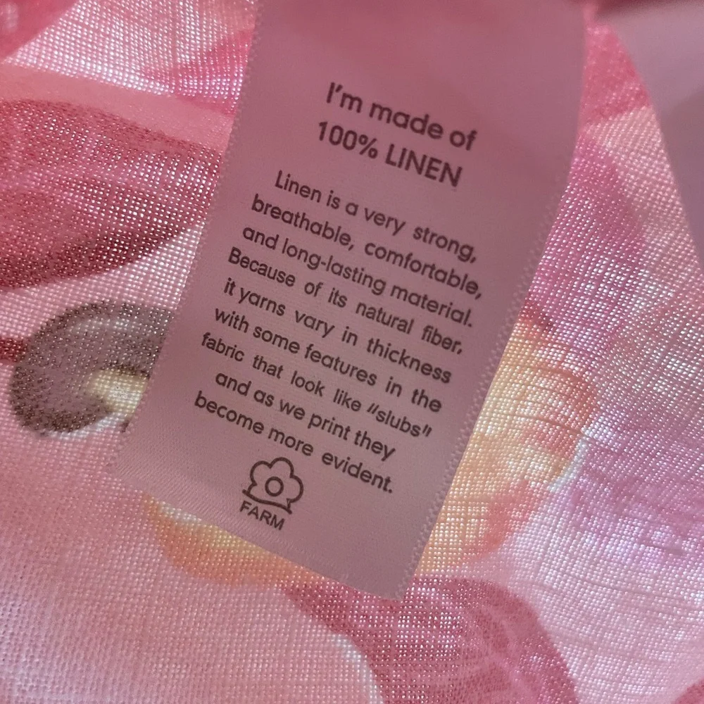 NWT FARM Rio Pink Linen Dress with Fruit Motif - Picture 7 of 8